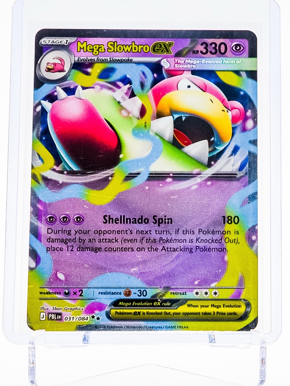 Pokemon Card Mega Slowbro 031/084 EX Double Rare Holo Pitch Black NM